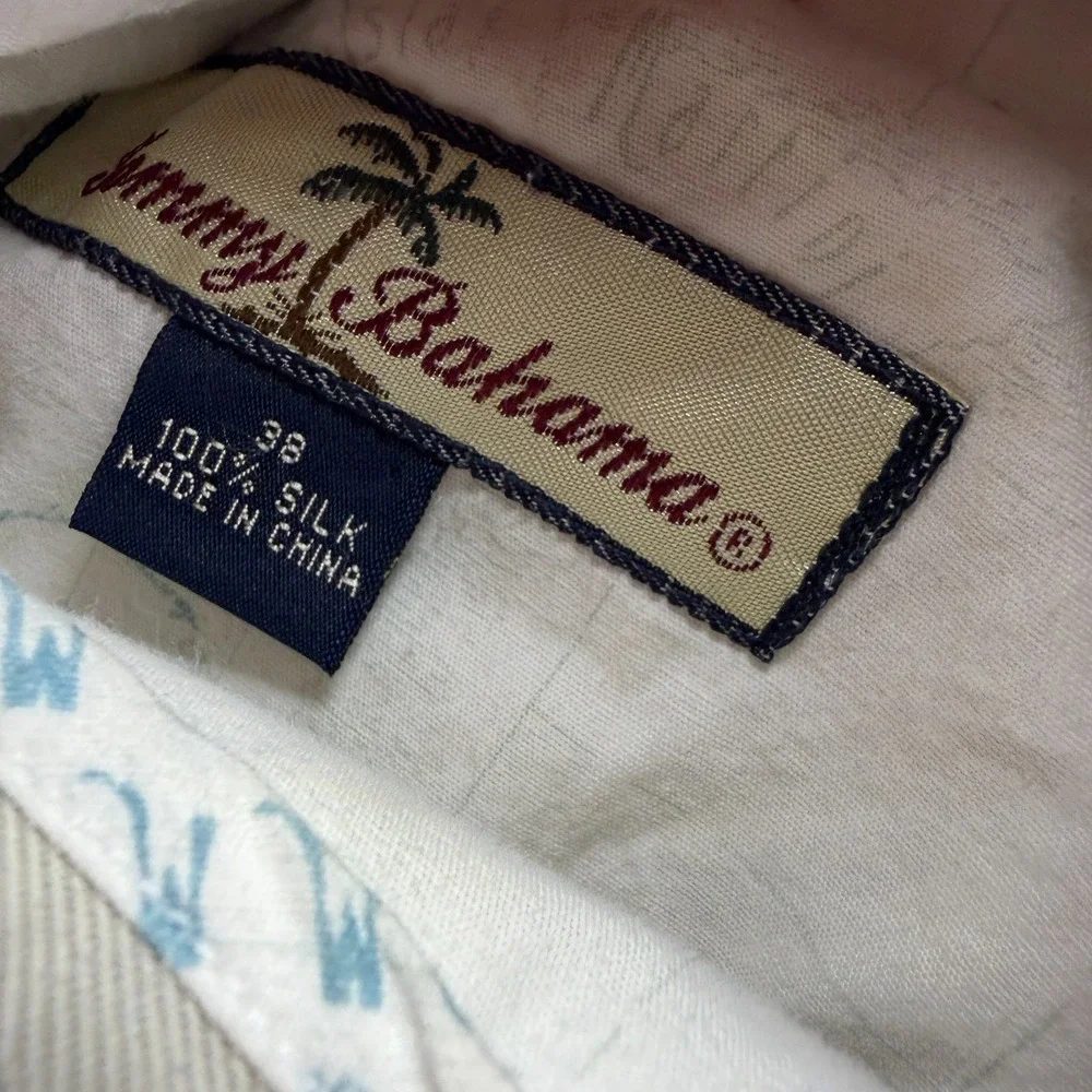 Tommy Bahama Pant Mens 38x30 Beige Silk Khakis Straight Pleated Beach Resortwear